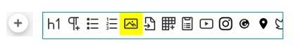 Insérer une image via les boutons "+" et icône Image